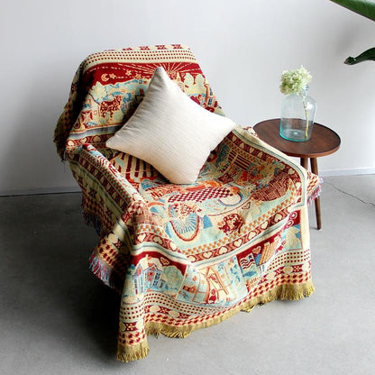 Double-Sided Jacquard Knitted Personalized Thread Blanket Sofa Towel Cover Blanket