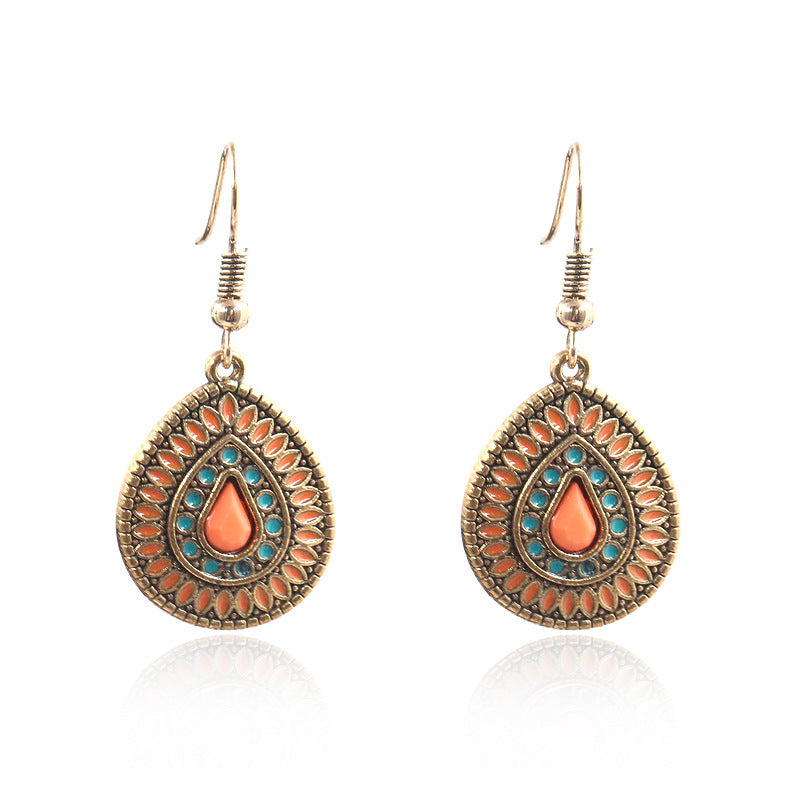 Exaggerated Bohemian Long Dangle Earrings Geometric Alloy Teardrop Tassel Earrings