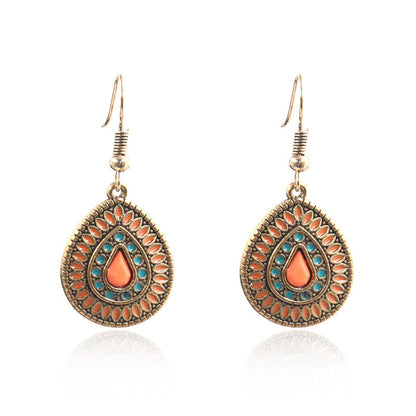 Exaggerated Bohemian Long Dangle Earrings Geometric Alloy Teardrop Tassel Earrings