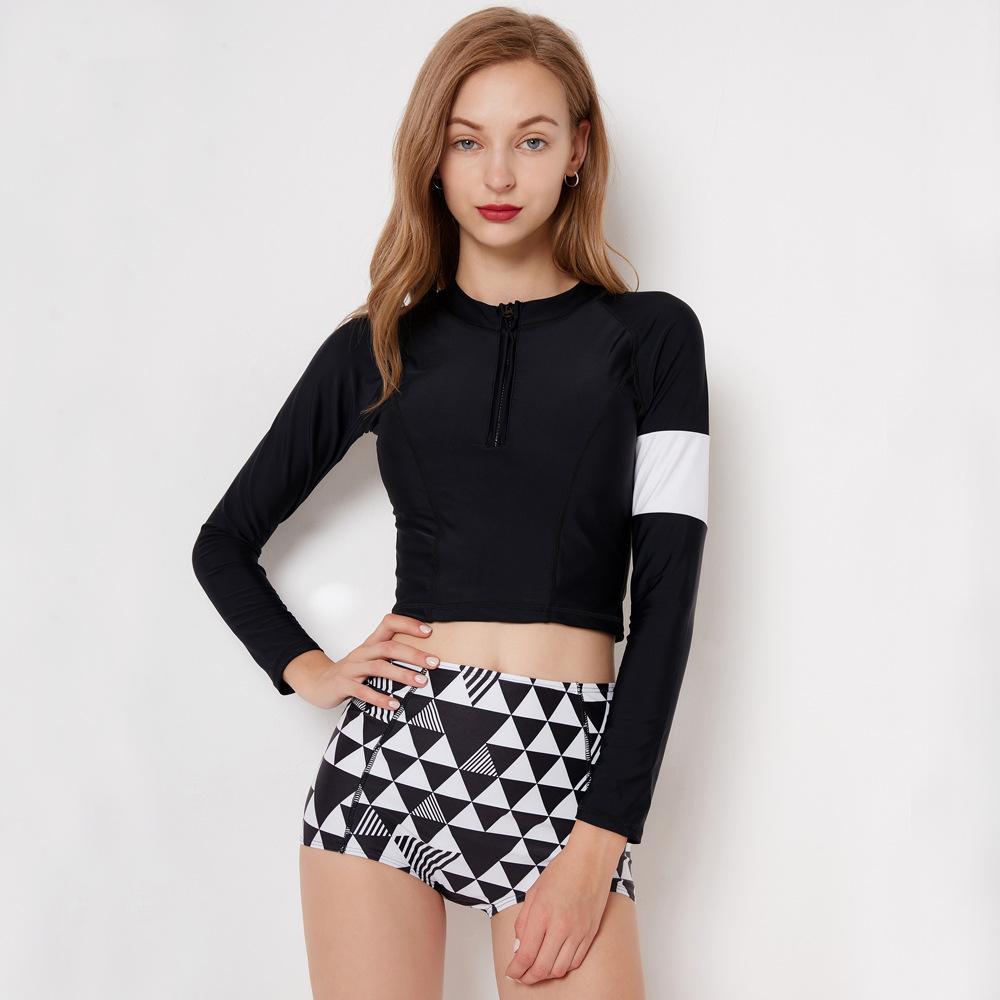 Split Long-Sleeved Surfing Suit Female Swimsuit Hot Spring Bikini
