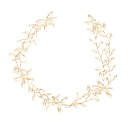 Elegant Handmade Pearl Twist Headband Hair Accessory For Brides