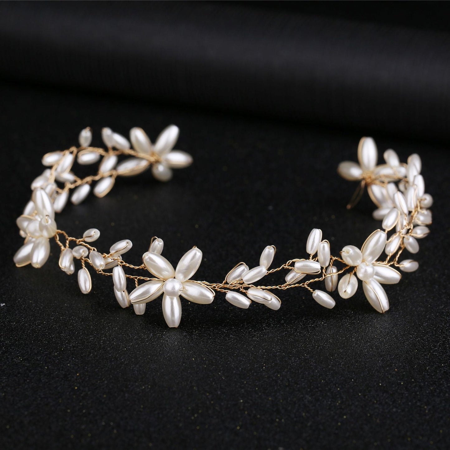 Elegant Handmade Pearl Twist Headband Hair Accessory For Brides