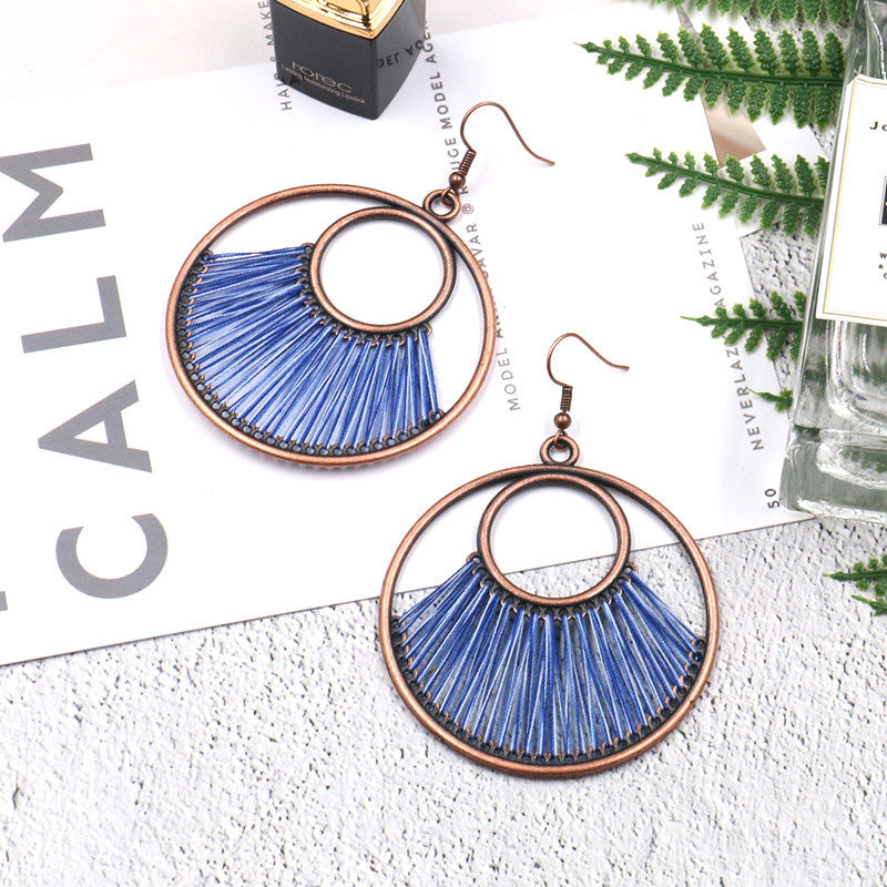 Handcrafted Bohemian Circular Earrings Vintage Style