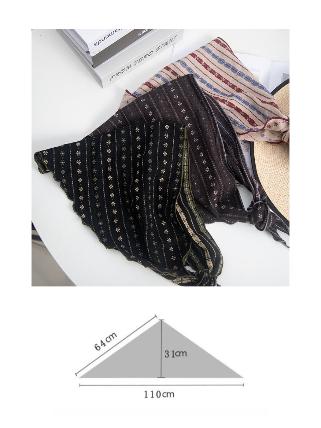 Sscarvii - Vintage Embroidered Triangle Scarf
