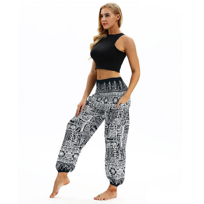 Printed Belly Dance Pants Women Loose Casual Yoga Pants