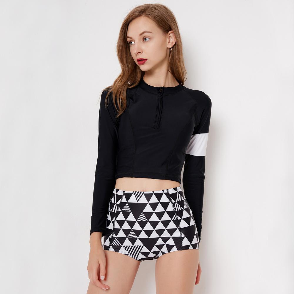 Split Long-Sleeved Surfing Suit Female Swimsuit Hot Spring Bikini