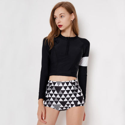 Split Long-Sleeved Surfing Suit Female Swimsuit Hot Spring Bikini