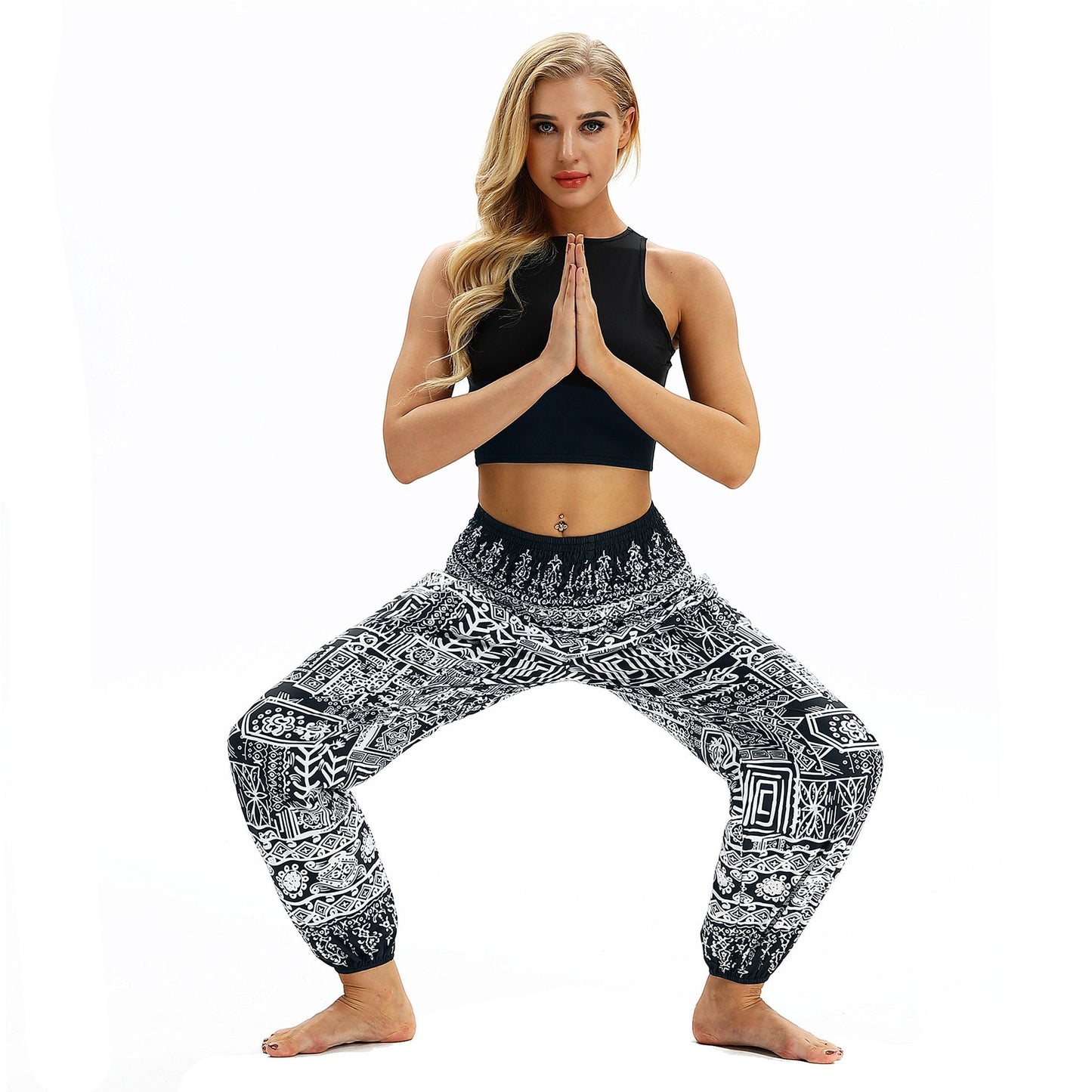 Printed Belly Dance Pants Women Loose Casual Yoga Pants