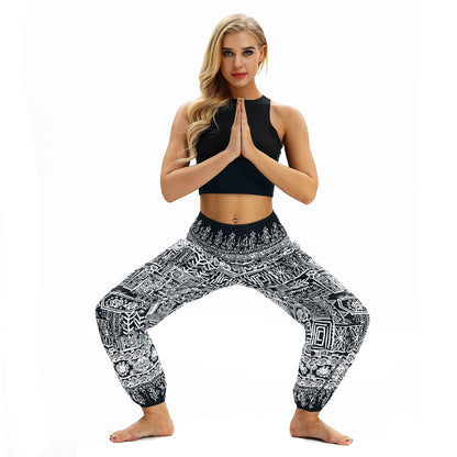 Printed Belly Dance Pants Women Loose Casual Yoga Pants