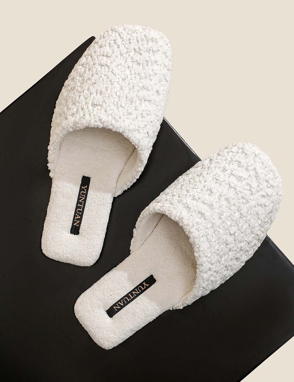 Elegant Soft Solid Color Warm Indoor Slippers