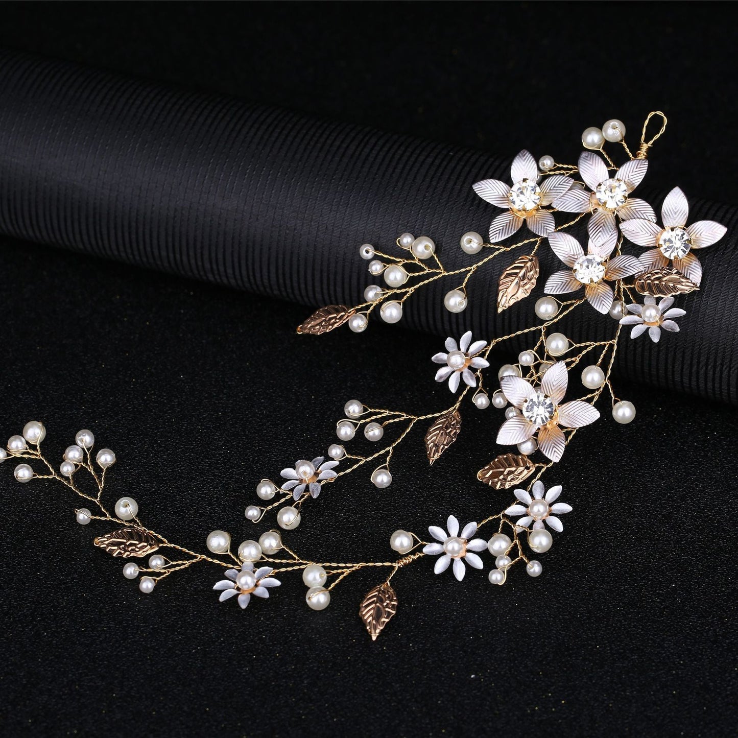 Gold Leaf Flower Headband Wedding Accessories