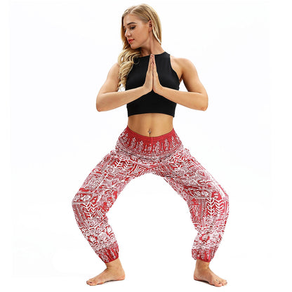 Printed Belly Dance Pants Women Loose Casual Yoga Pants