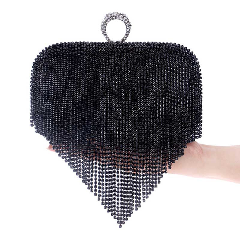Rhinestone Tasseled Party Handbag
