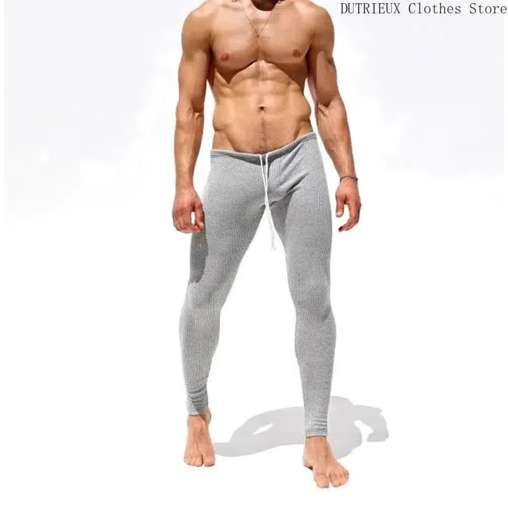 Soft And Comfortable Small Foot Pants Autumn &Amp; Winter New Men'S Casual Elastic Knitted Pants Mens Slim-Fit Elastic Fitness Pants