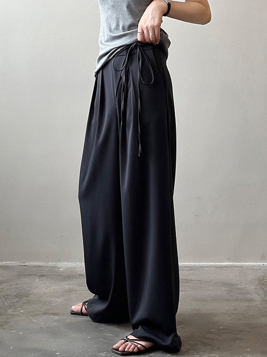 Urban Wide Leg Bandage Solid Color Pants