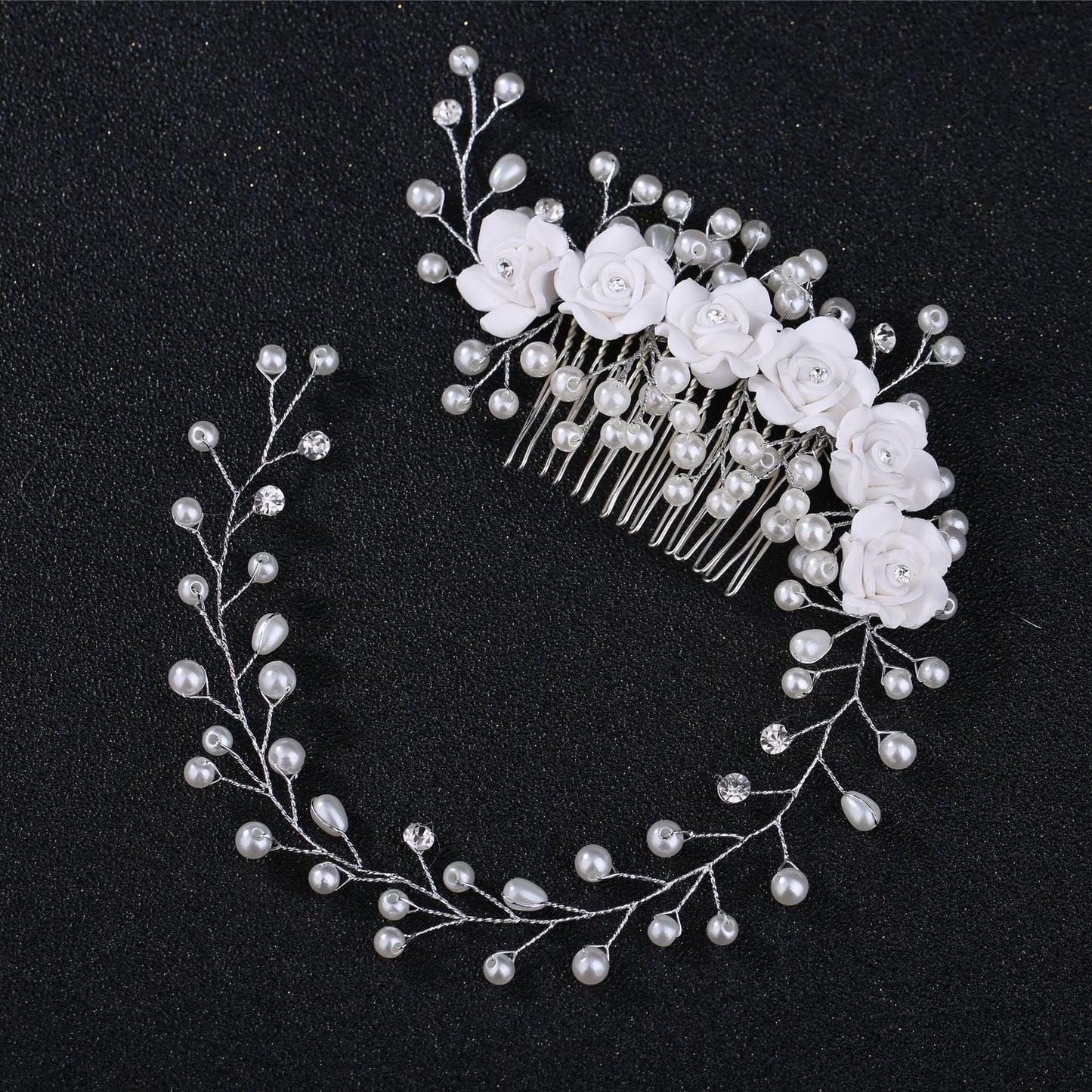 Handmade Pearl Floral Hair Comb Headband Wedding Accessories