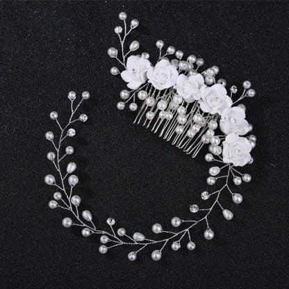 Handmade Pearl Floral Hair Comb Headband Wedding Accessories