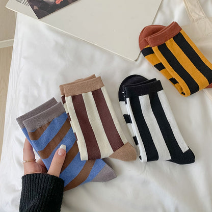 Rufia - Stripe Color-Block Socks - Eye-Catching