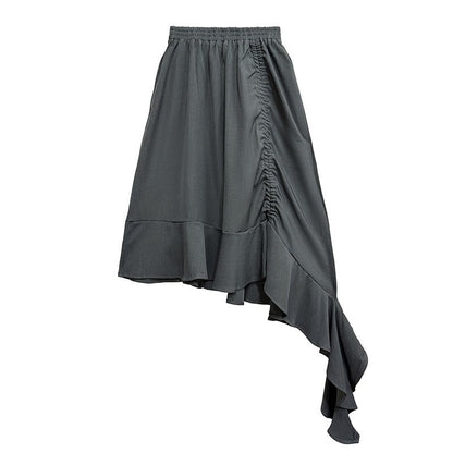 Asymmetrical High-Waisted Midi Skirt