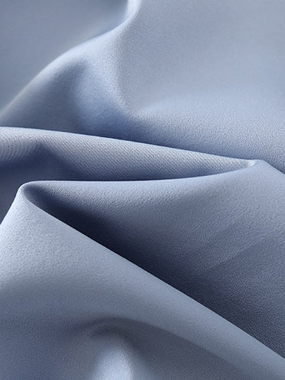 Long Sleeves Knot Pleated Solid Color Split-Joint Lapel Blouses&Shirts Tops