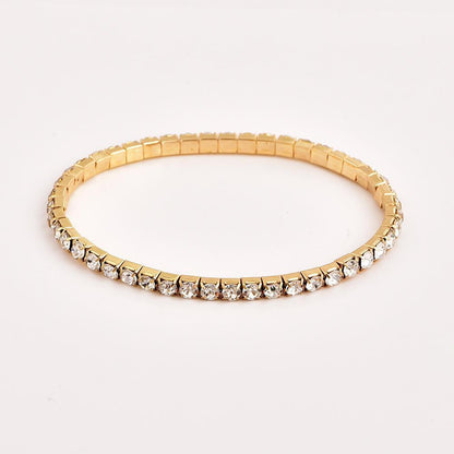 Boho Retro Golden Arrow Leaf Feather Drill Chain Bracelet Set