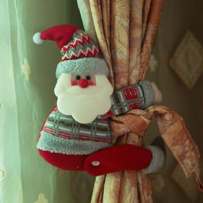 Santa Claus Elk Snowman Doll Curtain Buckle Christmas Decoration