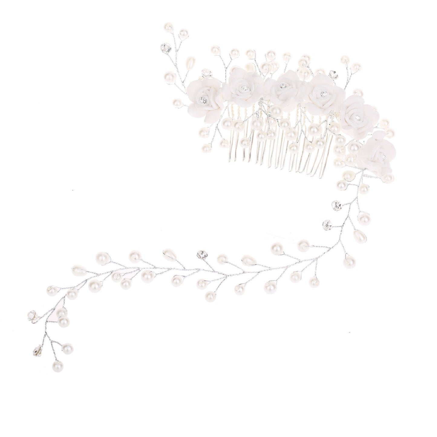 Handmade Pearl Floral Hair Comb Headband Wedding Accessories