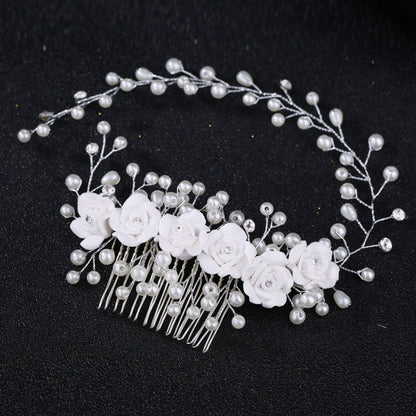 Handmade Pearl Floral Hair Comb Headband Wedding Accessories