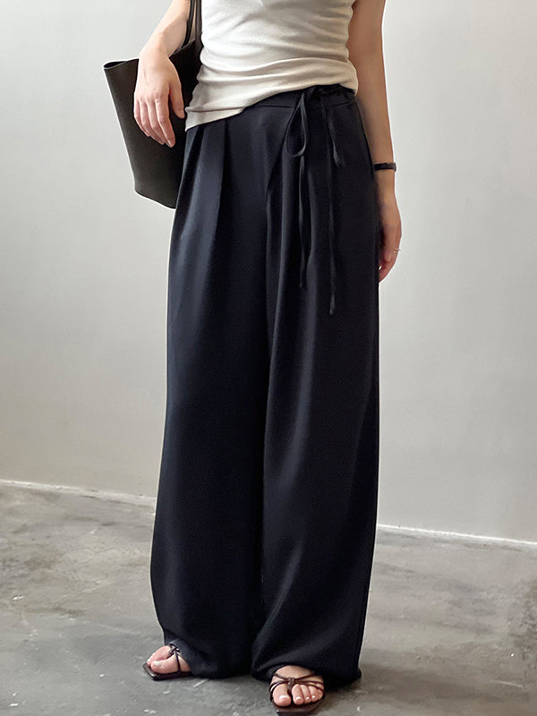Urban Wide Leg Bandage Solid Color Pants