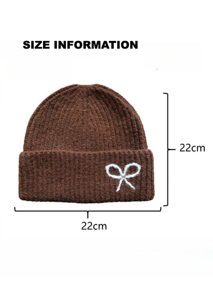 Haila - Knitted Beanie with Butterfly Embroidery