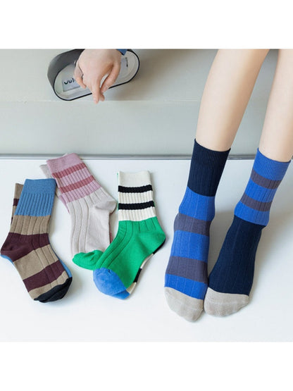 Rufia - Retro Stripe Crew Socks - Breathable &amp; Stylish