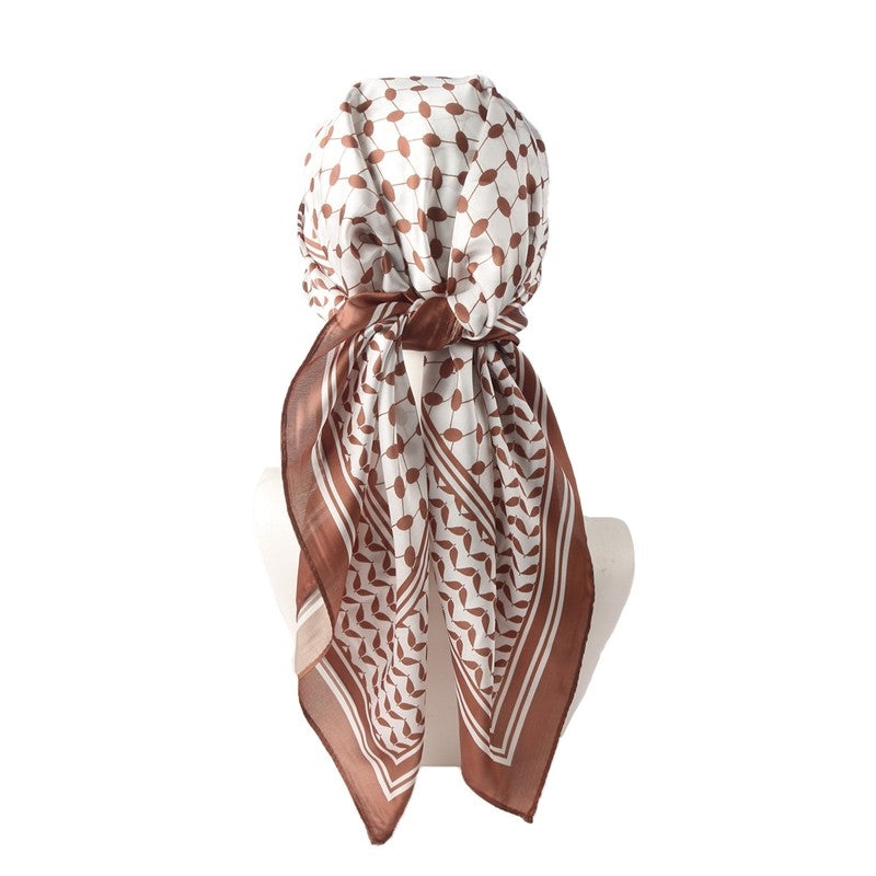 Simulated Silk Code Printed Handkerchief