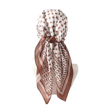 Simulated Silk Code Printed Handkerchief