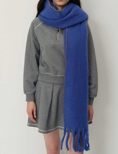 Warm Plush Thick Cashmere Fringe Winter Scarf