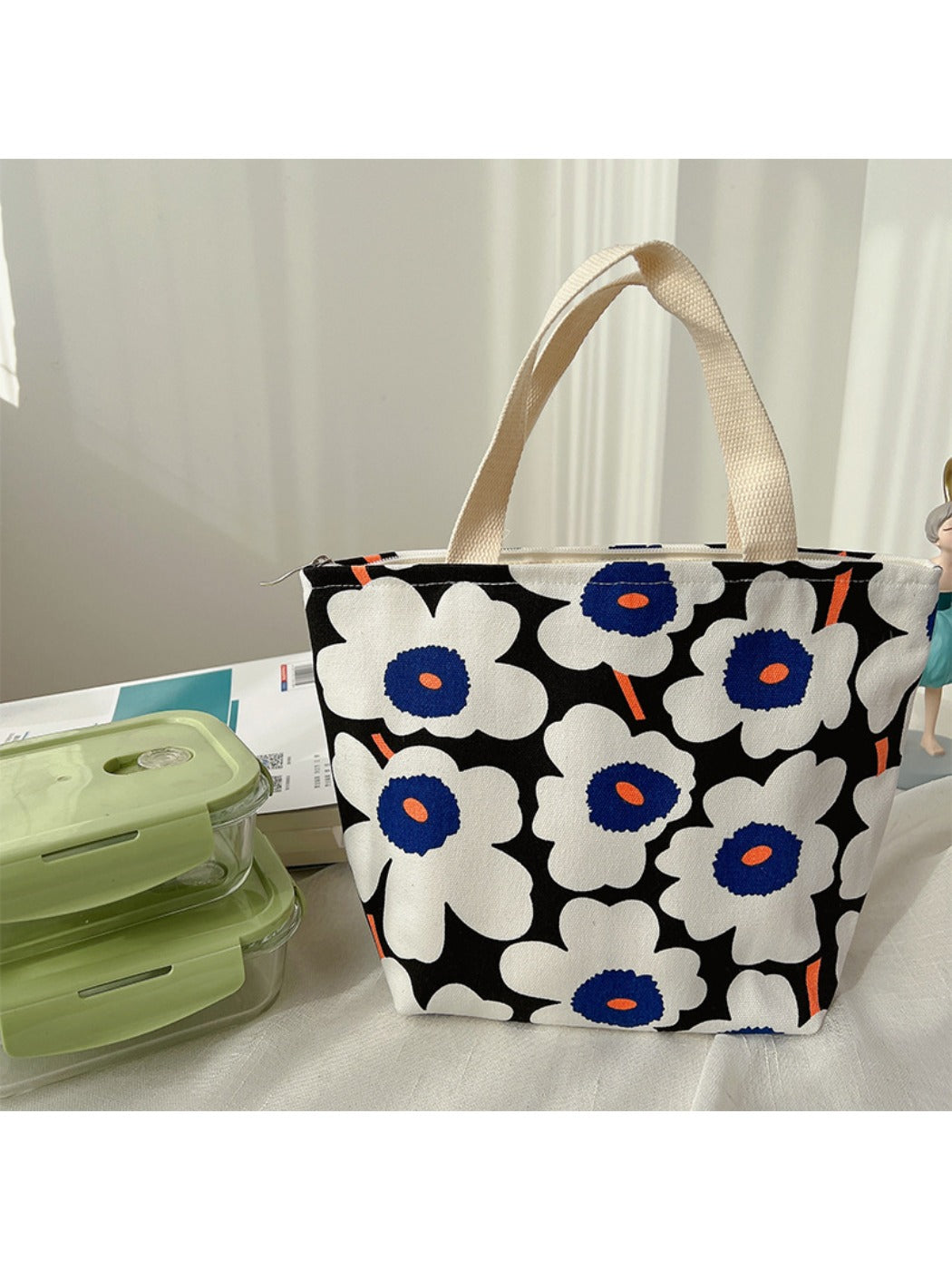 Cosbai - Canvas Small Tote with Assorted Patterns