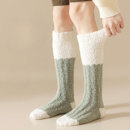 Rufia - Color Block Knee-High Towel Socks