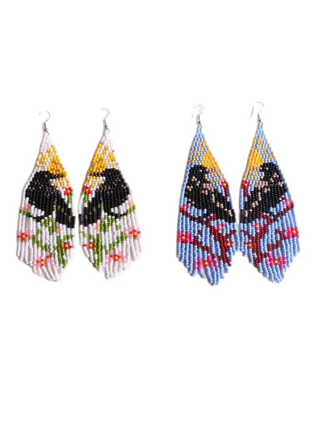 Earwish - Boho Beaded Tassel Earrings - Colorful &amp; Unique