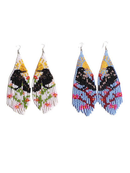 Earwish - Boho Beaded Tassel Earrings - Colorful &amp; Unique