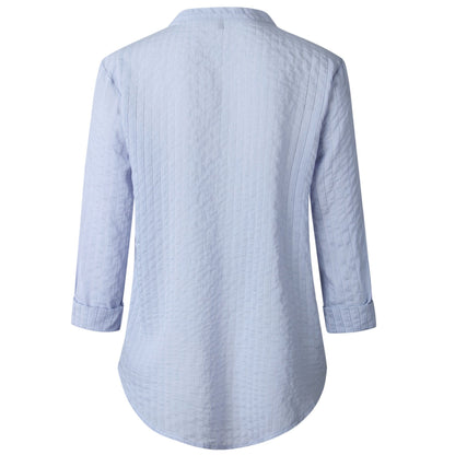 Fashion Button V-Neck Long Sleeve Blouse Shirt