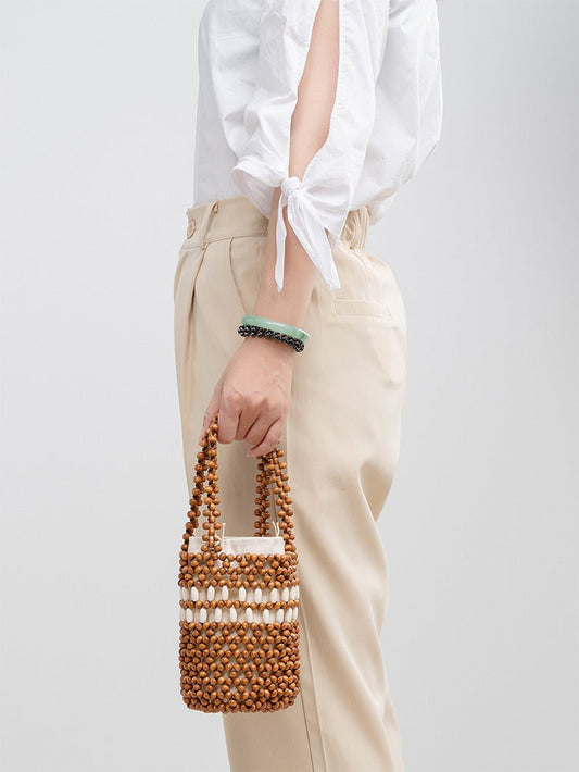 Retro Bead Bucket Handmade Bags