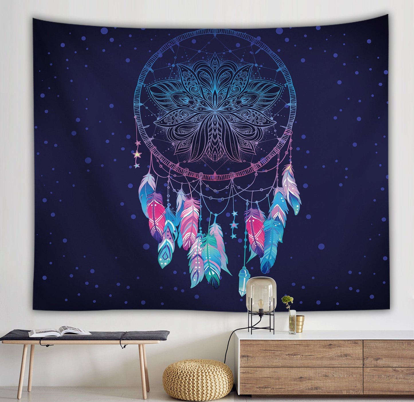 Dream Catcher Series Background Wall Custom Hanging Cloth And Small Fresh Tapestry Decorative Painting.