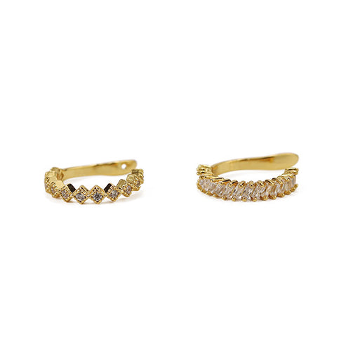 Geometric Diamond Ear Bone Clip Earring