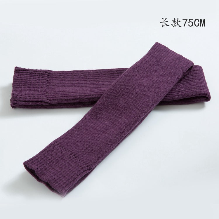 Adult Ballet Socks Yarn Yoga Warm Latin Leg Guard Extended Foot Over Knee Pile Stocking Cover 75Cm