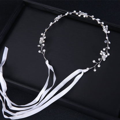 Bridal Headpiece Handmade Silver Rhinestone Headband Wedding Hair Accessory