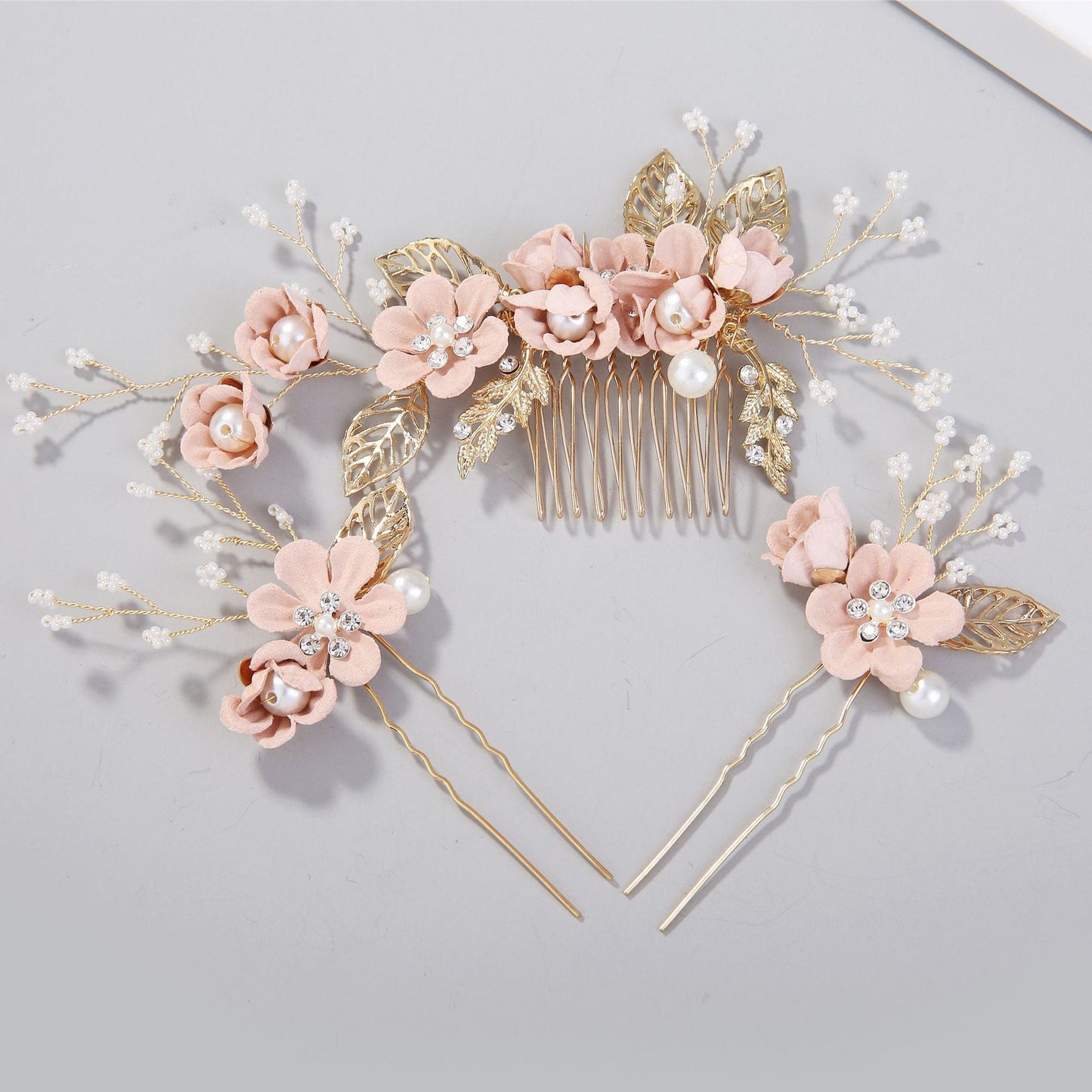 Bridal Floral Hair Accessories Forest Style Blue Flower Hairpin Wedding Hairpiece