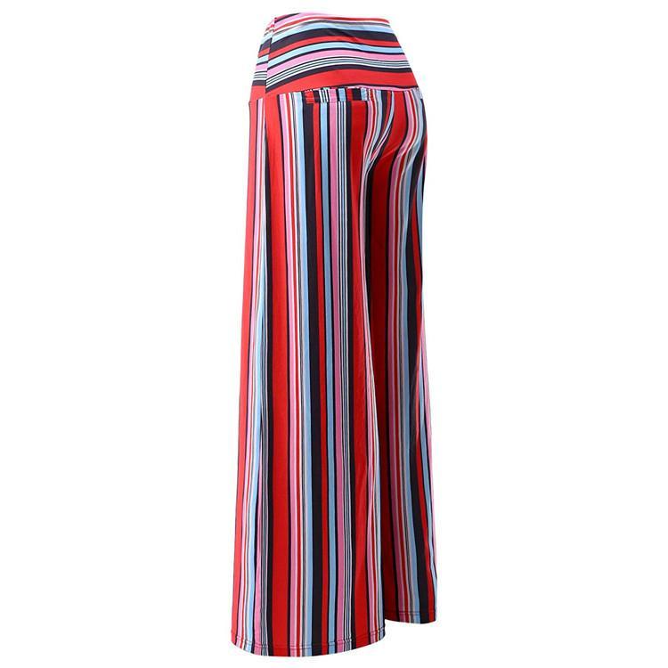 New Loose Striped Printed Trousers Flared Wide-Leg Pants