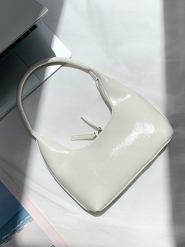 Geometric Split-Joint Zipper Shoulder Bags Handbags