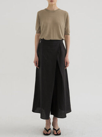 Loose Ninth Pants Solid Color Casual Pants Bottoms