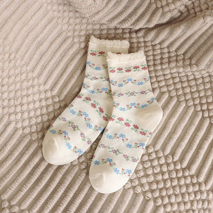 Rufia - Vintage Floral Puff Socks