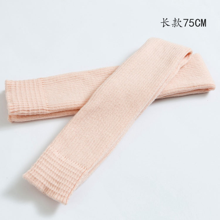 Adult Ballet Socks Yarn Yoga Warm Latin Leg Guard Extended Foot Over Knee Pile Stocking Cover 75Cm